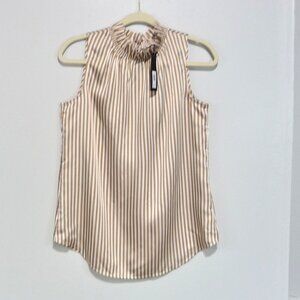 NWT BANANA REPUBLIC SIZE XS RUFFLE NECK SLEEVELESS BLOUSE